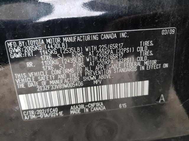Photo 10 from auction – 2009 TOYOTA RAV4 with VIN 2T3ZF33V89W005406