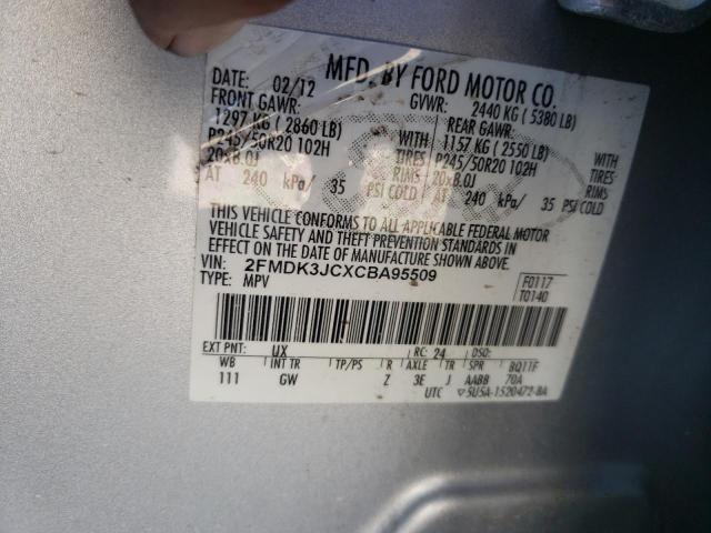 Photo 10 from auction – 2012 FORD EDGE SEL with VIN 2FMDK3JCXCBA95509
