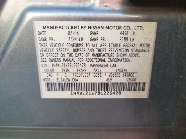 Photo 10 from auction – 2008 NISSAN ALTIMA 3.5 with VIN 1N4BL21E78C226428