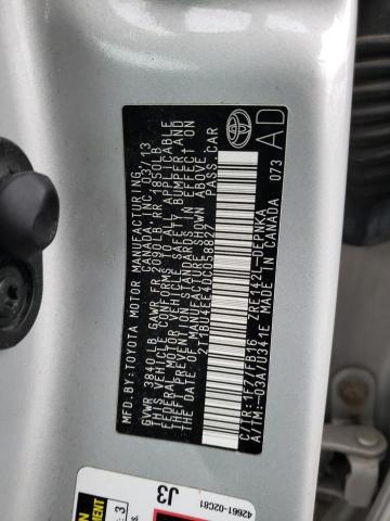 Photo 10 from auction – 2013 TOYOTA COROLLA BA with VIN 2T1BU4EE4DC058827