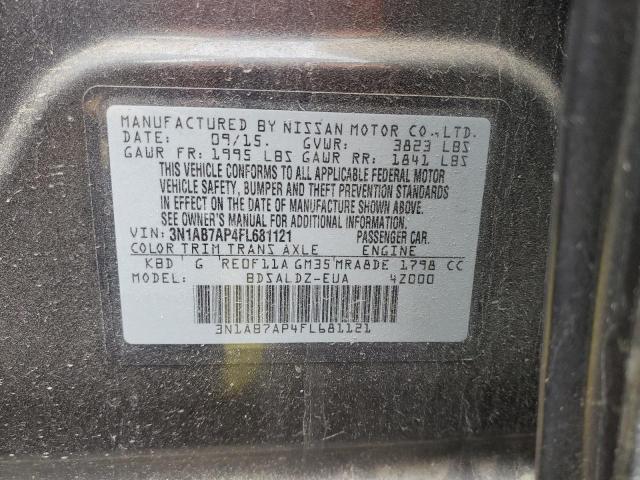 Photo 10 from auction – 2015 NISSAN SENTRA S with VIN 3N1AB7AP4FL681121