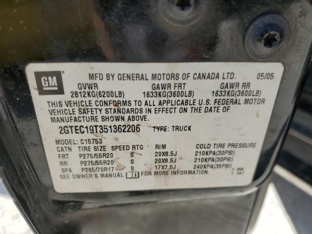 Photo 10 from auction – 2005 GMC NEW SIERRA with VIN 2GTEC19T351362206