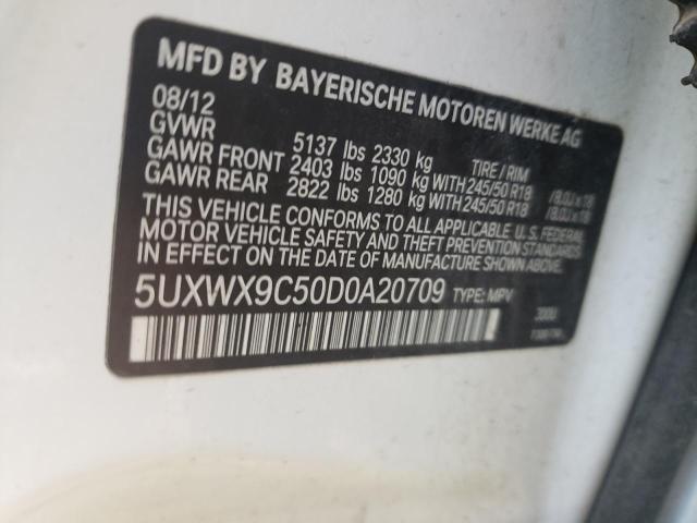 Photo 10 from auction – 2013 BMW X3 XDRIVE2 with VIN 5UXWX9C50D0A20709
