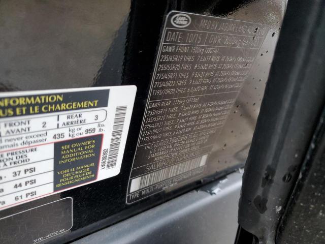 Photo 10 from auction – 2016 LAND ROVER RANGE ROVE with VIN SALWR2VF1GA638392