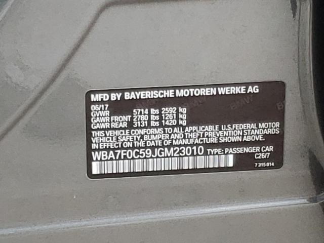 Photo 10 from auction – 2018 BMW 750 I with VIN WBA7F0C59JGM23010