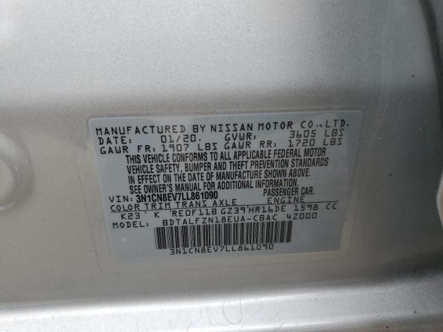 Photo 10 from auction – 2020 NISSAN VERSA SV with VIN 3N1CN8EV7LL861090