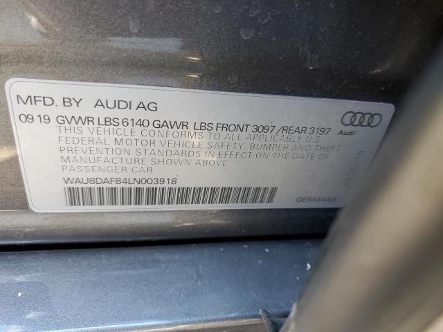 Photo 10 from auction – 2020 AUDI A8 L with VIN WAU8DAF84LN003918