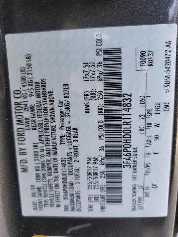 Photo 10 from auction – 2020 FORD FUSION SE with VIN 3FA6P0HD0LR114832