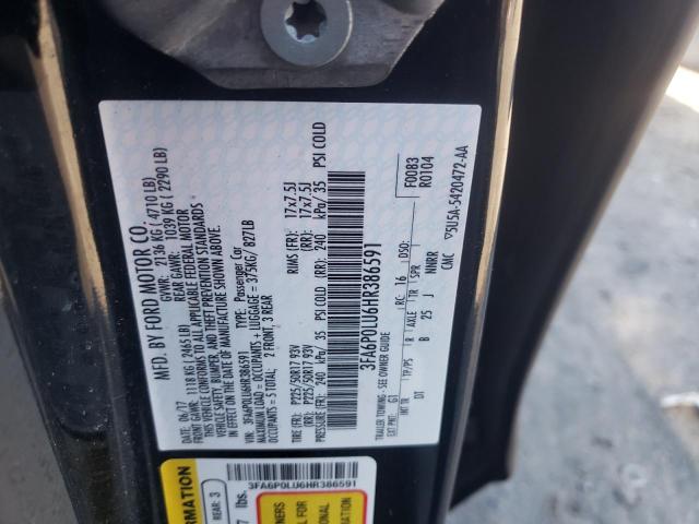 Photo 10 from auction – 2017 FORD FUSION SE with VIN 3FA6P0LU6HR386591