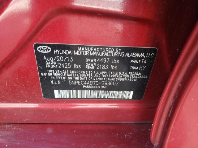 Photo 10 from auction – 2013 HYUNDAI SONATA SE with VIN 5NPEC4AB7DH798607