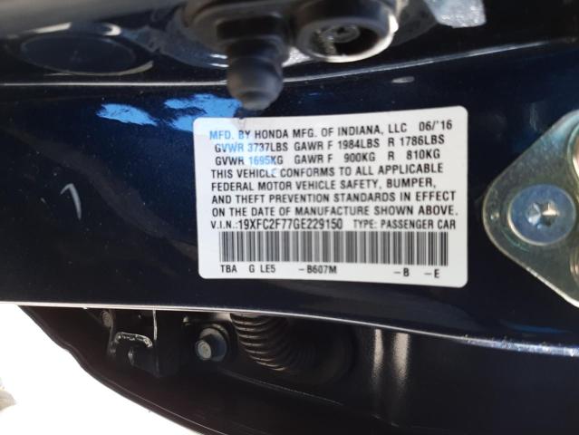 Photo 10 from auction – 2016 HONDA CIVIC EX with VIN 19XFC2F77GE229150