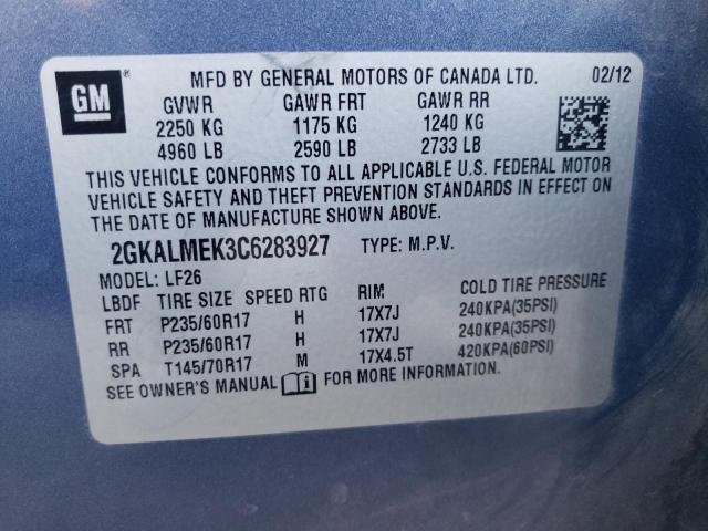 Photo 10 from auction – 2012 GMC TERRAIN SL with VIN 2GKALMEK3C6283927