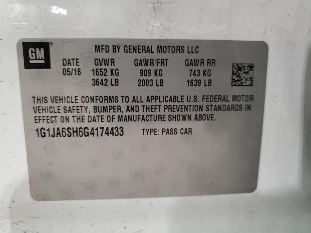 Photo 10 from auction – 2016 CHEVROLET SONIC LS with VIN 1G1JA6SH6G4174433