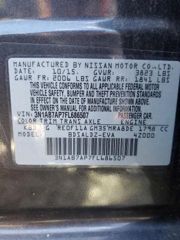 Photo 10 from auction – 2015 NISSAN SENTRA S with VIN 3N1AB7AP7FL686507