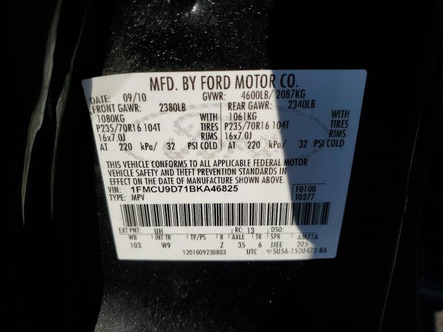 Photo 10 from auction – 2011 FORD ESCAPE XLT with VIN 1FMCU9D71BKA46825