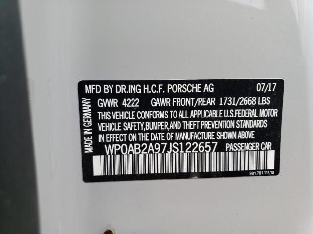 Photo 10 from auction – 2018 PORSCHE 911 CARRER with VIN WP0AB2A97JS122657