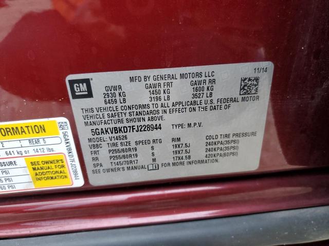 Photo 10 from auction – 2015 BUICK ENCLAVE with VIN 5GAKVBKD7FJ228944