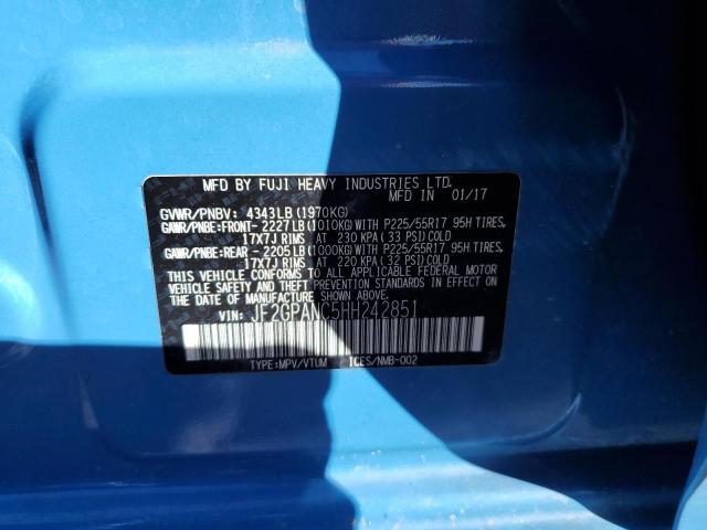 Photo 10 from auction – 2017 SUBARU CROSSTREK with VIN JF2GPANC5HH242851