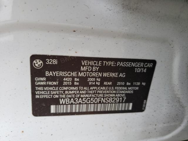 Photo 10 from auction – 2015 BMW 328 I with VIN WBA3A5G50FNS82917