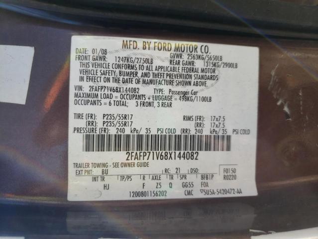Photo 10 from auction – 2008 FORD CROWN VICT with VIN 2FAFP71V68X144082