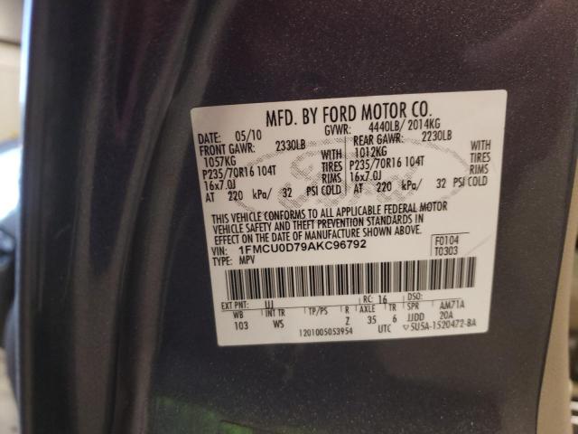 Photo 10 from auction – 2010 FORD ESCAPE XLT with VIN 1FMCU0D79AKC96792