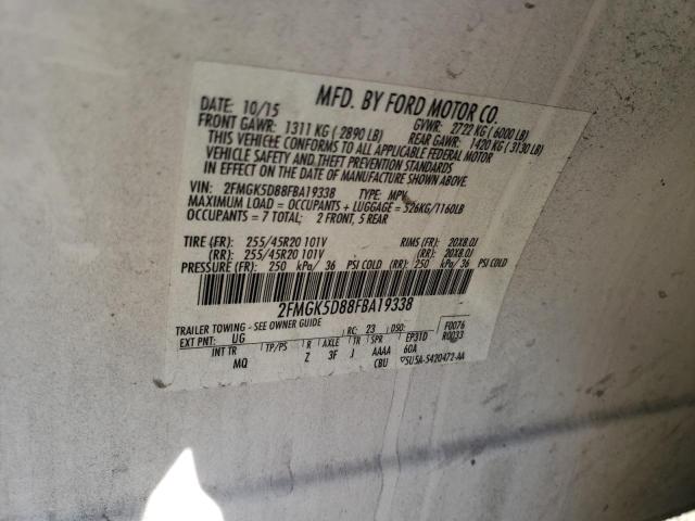 Photo 10 from auction – 2015 FORD FLEX LIMIT with VIN 2FMGK5D88FBA19338