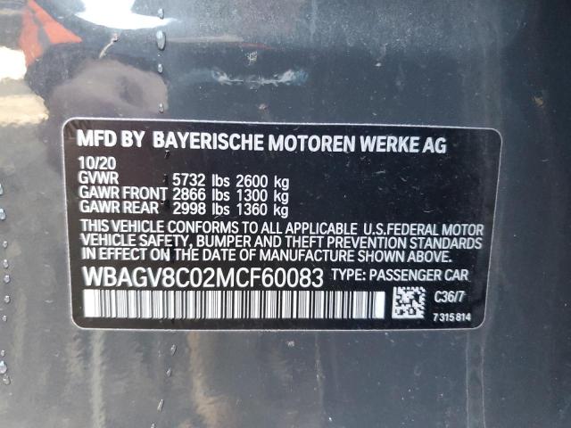 Photo 10 from auction – 2021 BMW M850XI with VIN WBAGV8C02MCF60083