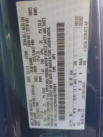 Photo 10 from auction – 2017 FORD ESCAPE SE with VIN 1FMCU0GD9HUE75561