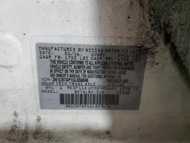 Photo 10 from auction – 2016 NISSAN VERSA S with VIN 3N1CN7AP1GL859696