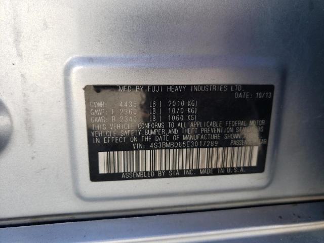 Photo 10 from auction – 2014 SUBARU LEGACY 2.5 with VIN 4S3BMBD65E3017289