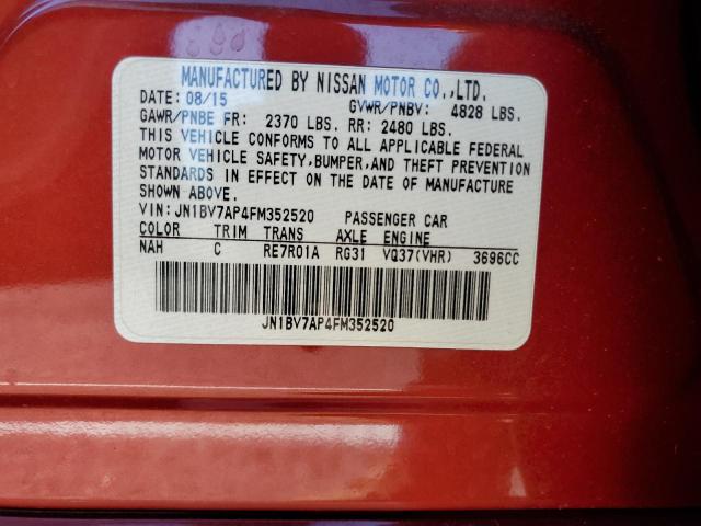 Photo 10 from auction – 2015 INFINITI Q50 BASE with VIN JN1BV7AP4FM352520