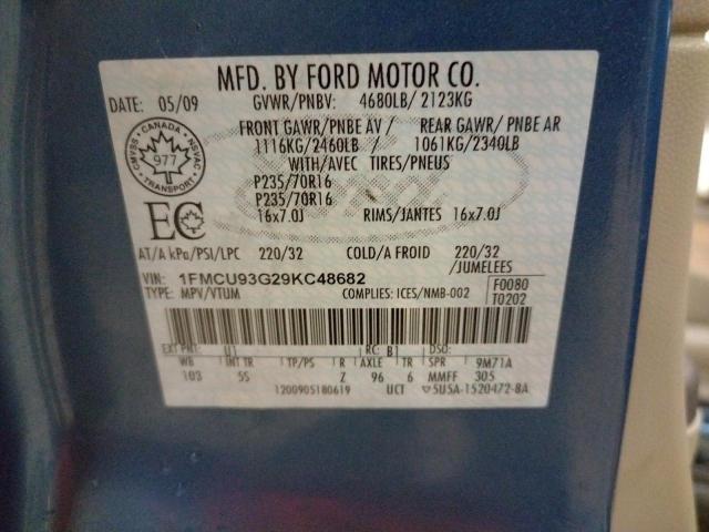 Photo 10 from auction – 2009 FORD ESCAPE XLT with VIN 1FMCU93G29KC48682