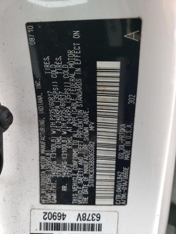 Photo 10 from auction – 2011 TOYOTA SIENNA XLE with VIN 5TDYK3DC6BS065082