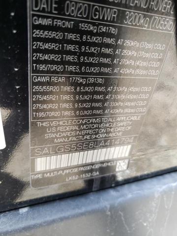 Photo 10 from auction – 2020 LAND ROVER RANGE ROVE with VIN SALGS5SE8LA414794