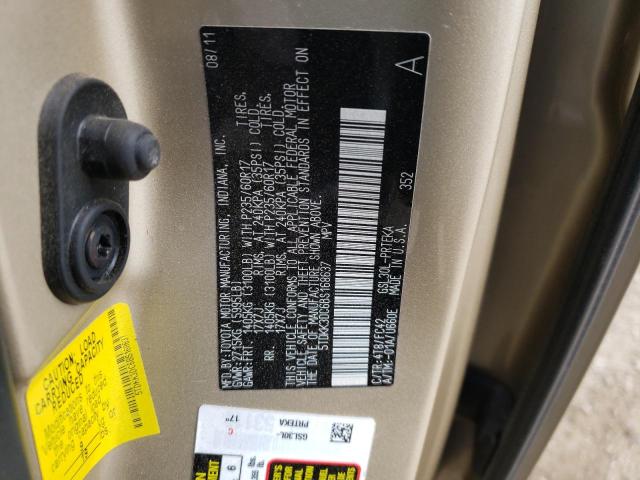 Photo 10 from auction – 2011 TOYOTA SIENNA LE with VIN 5TDKK3DC6BS168637