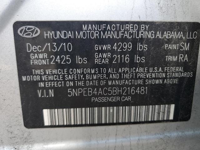 Photo 10 from auction – 2011 HYUNDAI SONATA GLS with VIN 5NPEB4AC5BH216481
