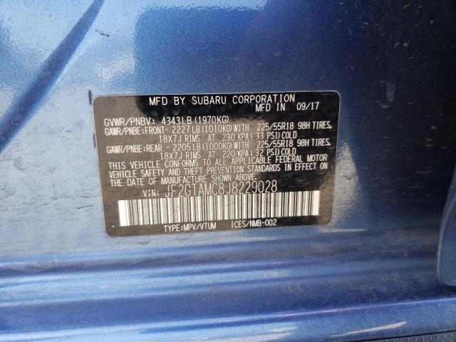 Photo 10 from auction – 2018 SUBARU CROSSTREK with VIN JF2GTAMC8J8229028