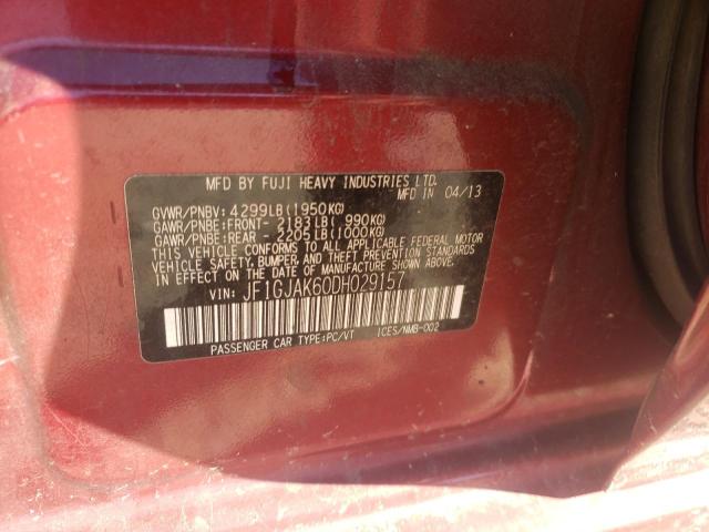 Photo 10 from auction – 2013 SUBARU IMPREZA LI with VIN JF1GJAK60DH029157