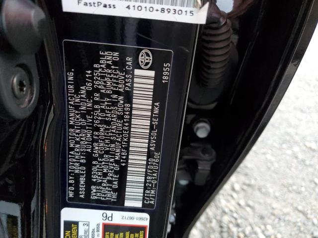 Photo 10 from auction – 2014 TOYOTA CAMRY L with VIN 4T4BF1FK0ER418498