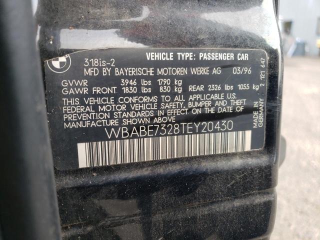 Photo 10 from auction – 1996 BMW 318 IS with VIN WBABE7328TEY20430