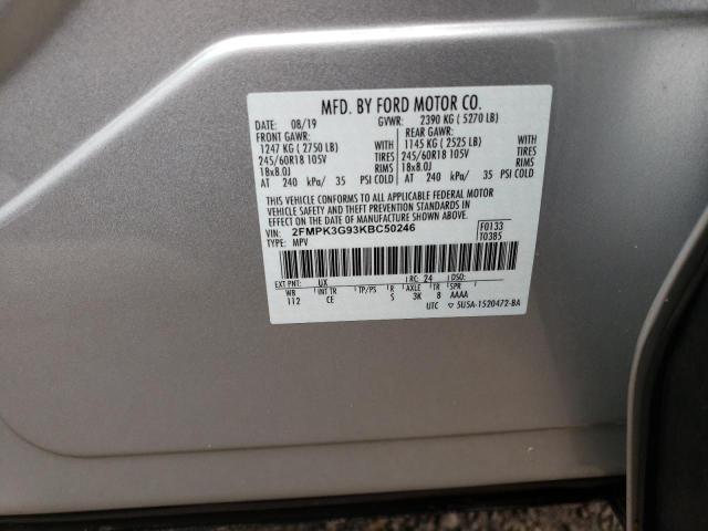 Photo 10 from auction – 2019 FORD EDGE SE with VIN 2FMPK3G93KBC50246