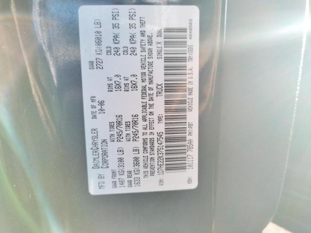 صورة رقم 10 من المزاد - 2007 DODGE DAKOTA ST مع VIN 1D7HE22K37S147545