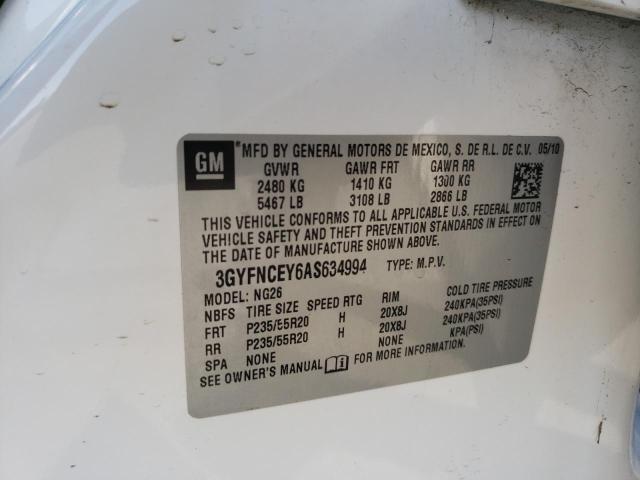 Photo 10 from auction – 2010 CADILLAC SRX PREMIU with VIN 3GYFNCEY6AS634994