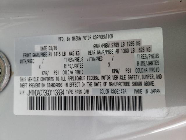 Photo 10 from auction – 2016 MAZDA MX-5 MIATA with VIN JM1NDAD73G0113894