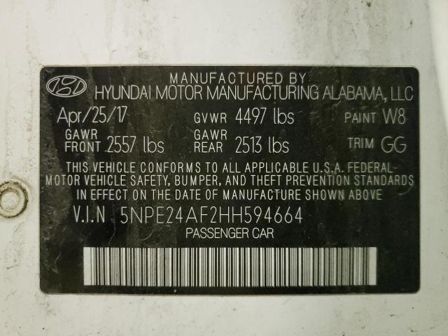 Photo 10 from auction – 2017 HYUNDAI SONATA SE with VIN 5NPE24AF2HH594664