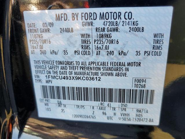 Photo 10 from auction – 2009 FORD ESCAPE HYB with VIN 1FMCU493X9KC03612