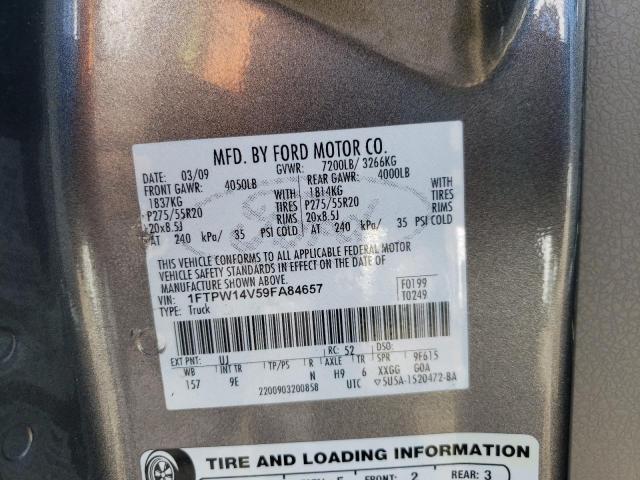Photo 10 from auction – 2009 FORD F150 SUPER with VIN 1FTPW14V59FA84657