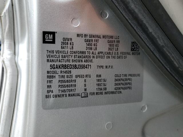 Photo 10 from auction – 2011 BUICK ENCLAVE CX with VIN 5GAKRBED3BJ398471