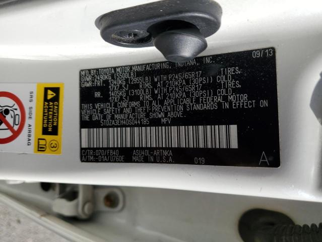Photo 10 from auction – 2013 TOYOTA HIGHLANDER with VIN 5TDZA3EH4DS044185