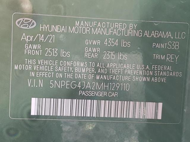 Photo 10 from auction – 2021 HYUNDAI SONATA SE with VIN 5NPEG4JA2MH129110